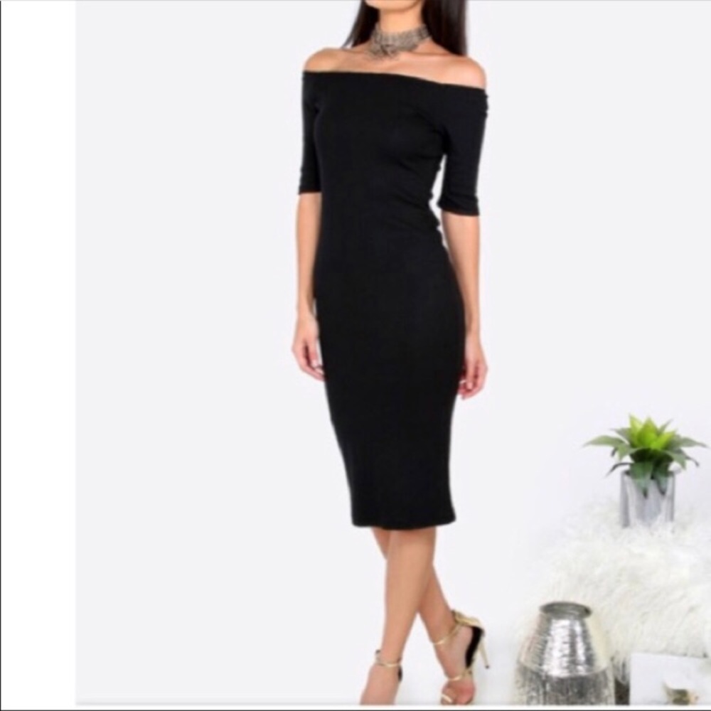 LAST ONE - Black Off Shoulder Dress